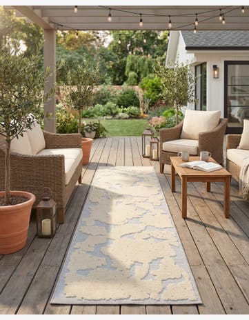 Gray Easy-Clean Aruba Indoor / Outdoor Runner Rug