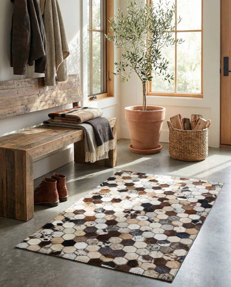 Detail image of 2' x 3' 1 Cowhide Leather Rug