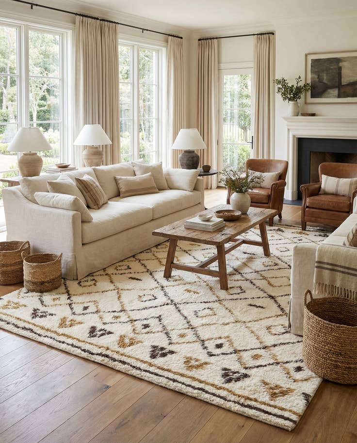 Detail image of 7' 10 x 10' 2 Hand Knotted Moroccan Wool Rug
