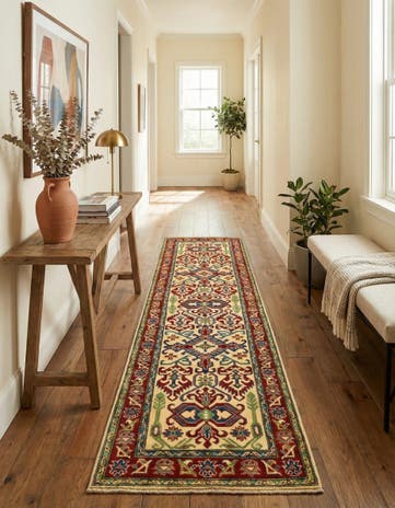 2' 9 x 9' 9 Hand Knotted Kazak Runner Rug
