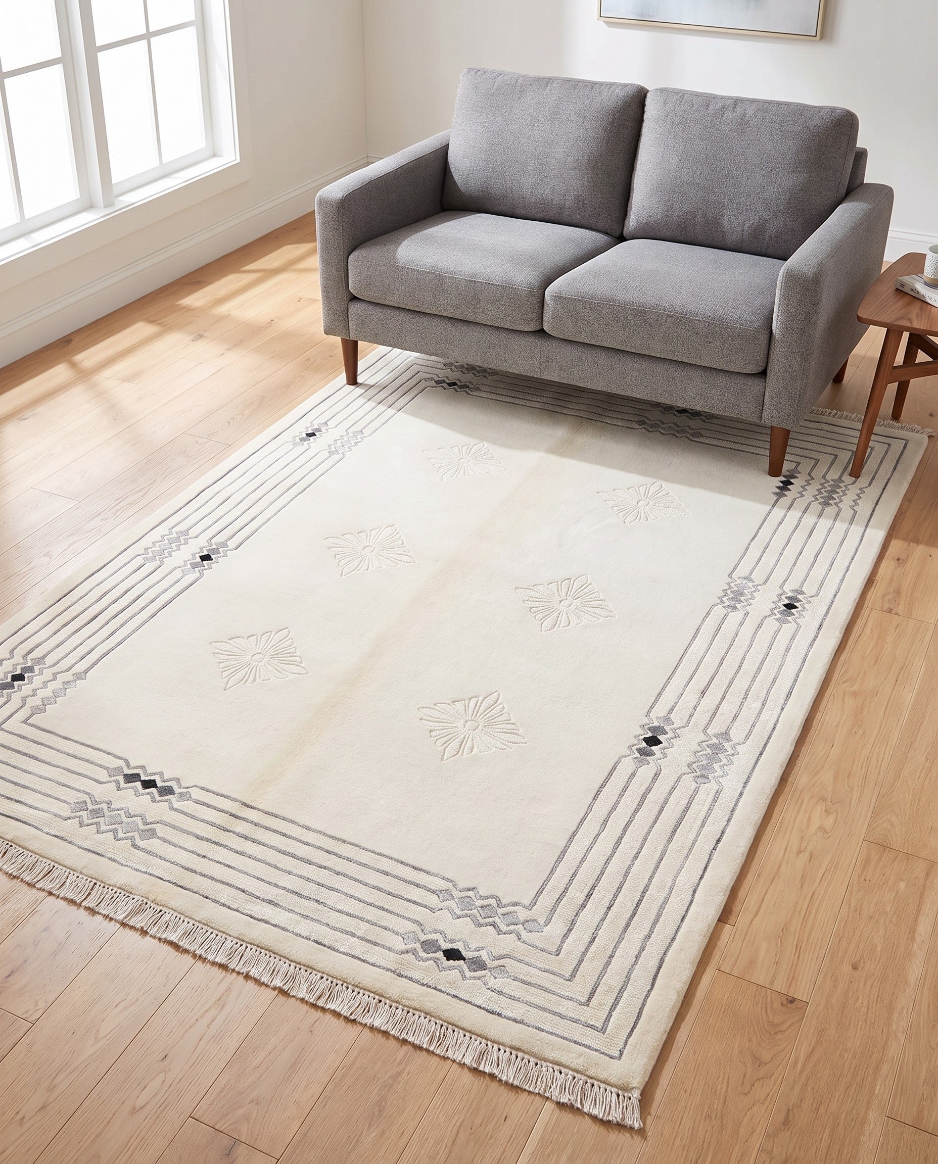 4' 7 x 6' 7 Hand Knotted Darya Wool Rug