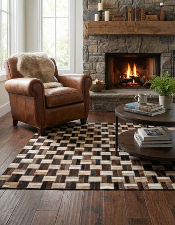 3' 11 x 5' 11 Cowhide - Patchwork Rug
