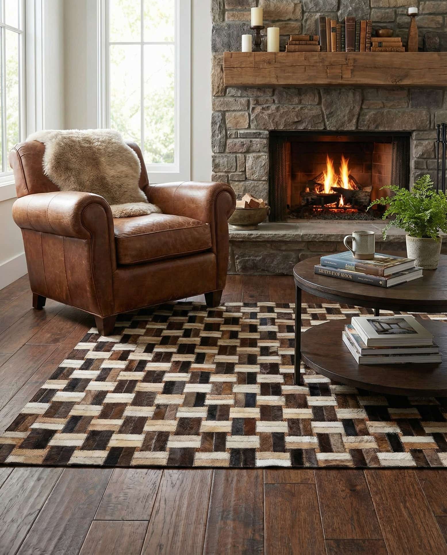 3' 11 x 5' 11 Cowhide - Patchwork Rug