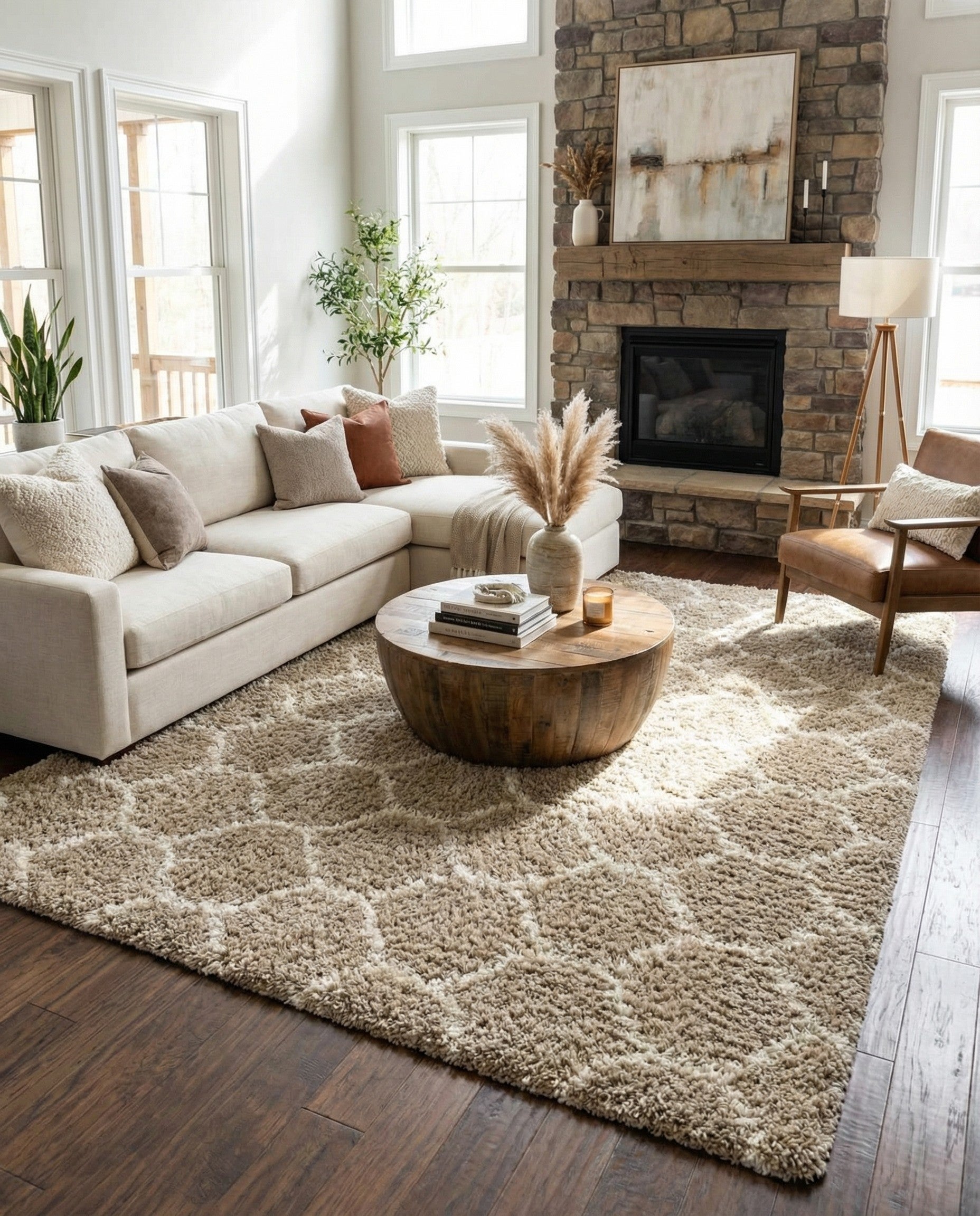  10' 8 x 14' Lattice Shag Rug