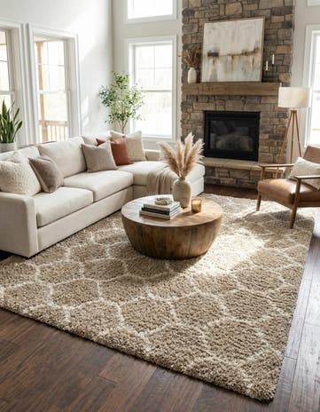 10' 8 x 14' Lattice Shag Rug