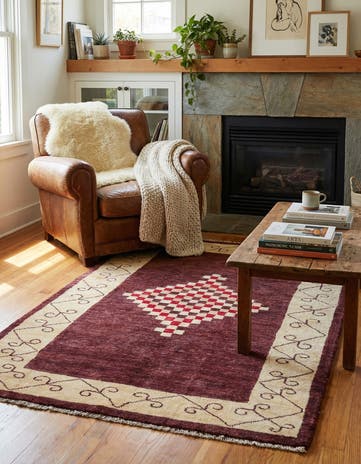 3' 1 x 4' 10 Hand Knotted Kashkuli Gabbeh Oriental Wool Rug
