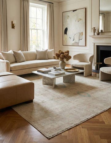 9' 10 x 13' 7 Hand Knotted Oushak Wool Rug