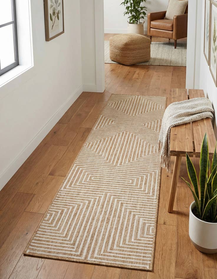 Detail image of  2' x 8'  Washable Modern Indoor / Outdoor Runner Rug