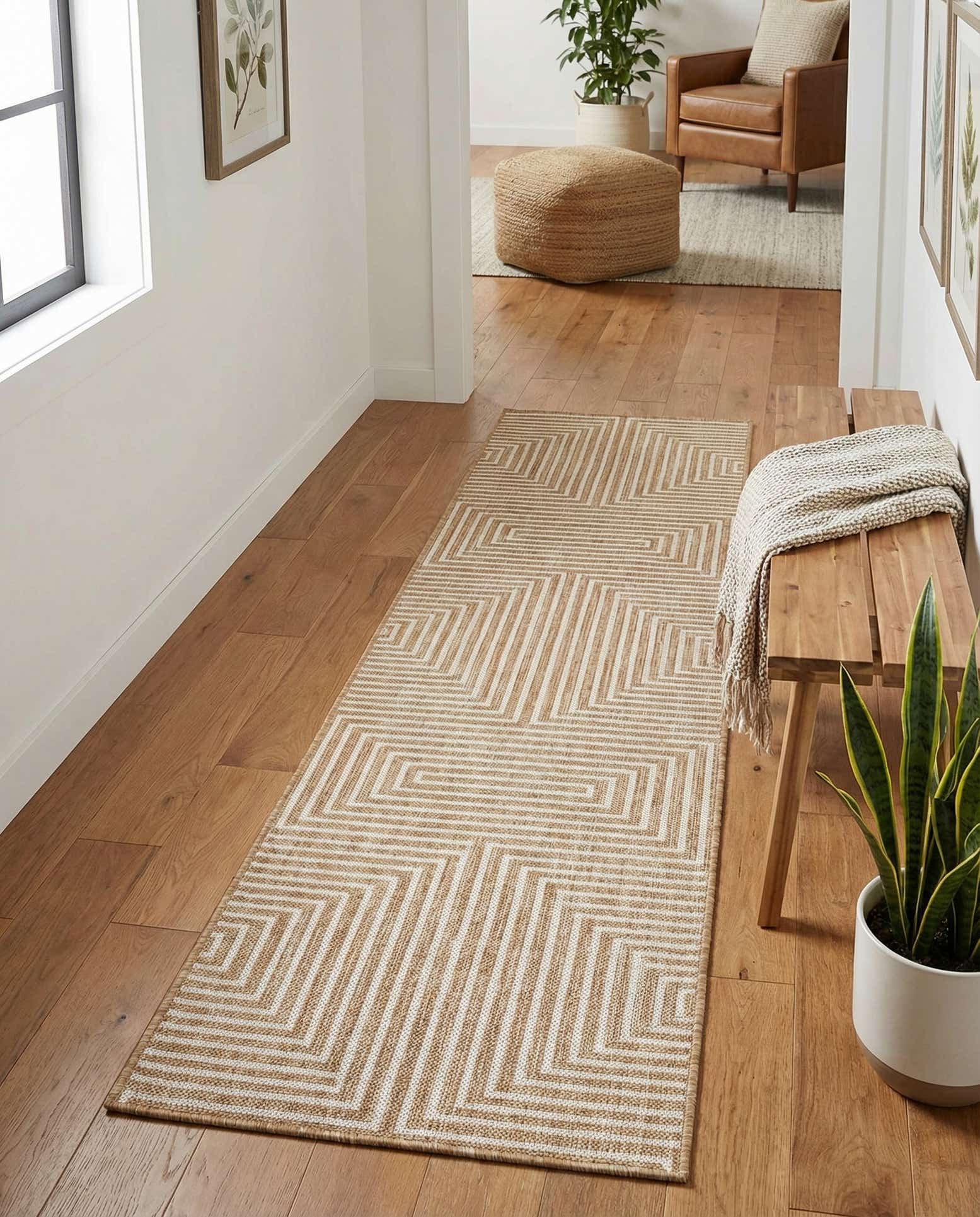 2' x 8' Easy-Clean Modern Indoor / Outdoor Runner Rug