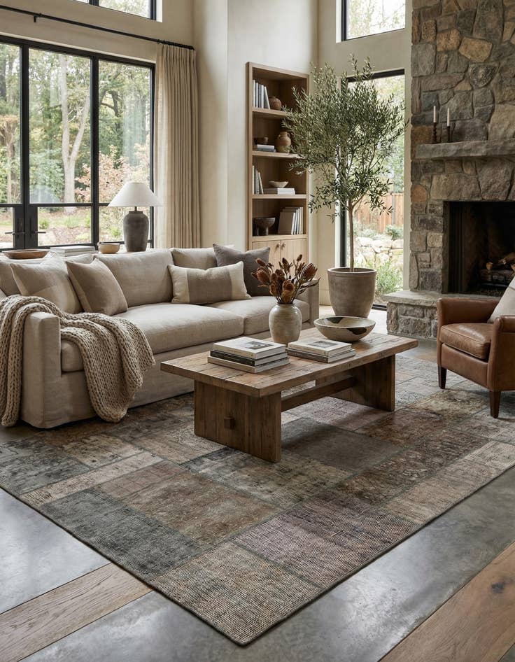 Detail image of 4' 10 x 6' 10 Hand Knotted Ultra Vintage Persian Wool Rug