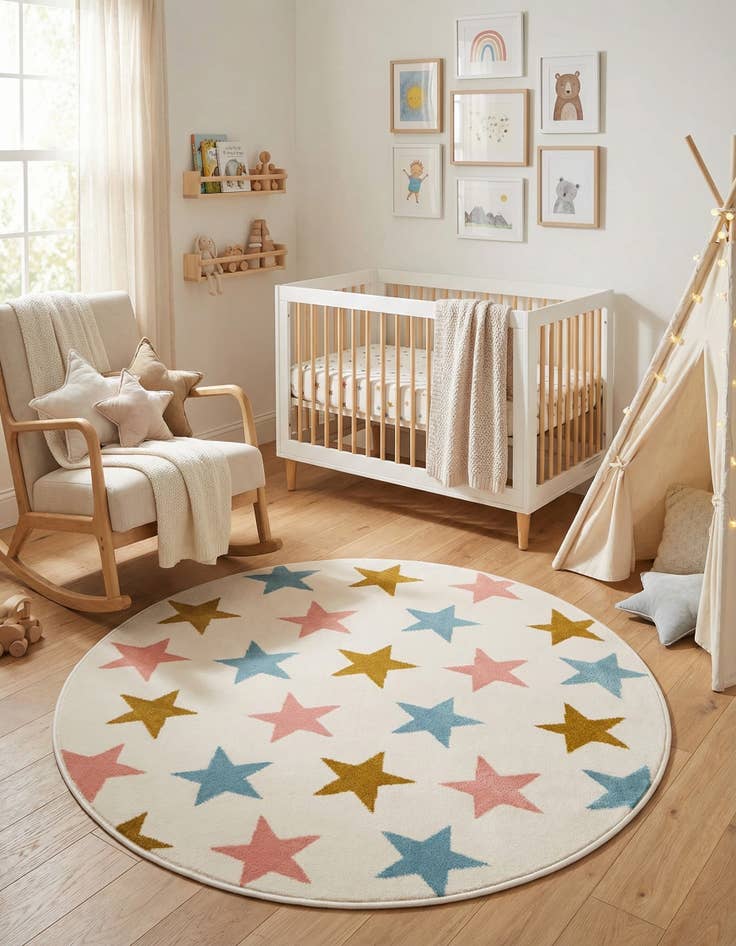 Detail image of 3' x 3' Whimsy Kids Round Rug