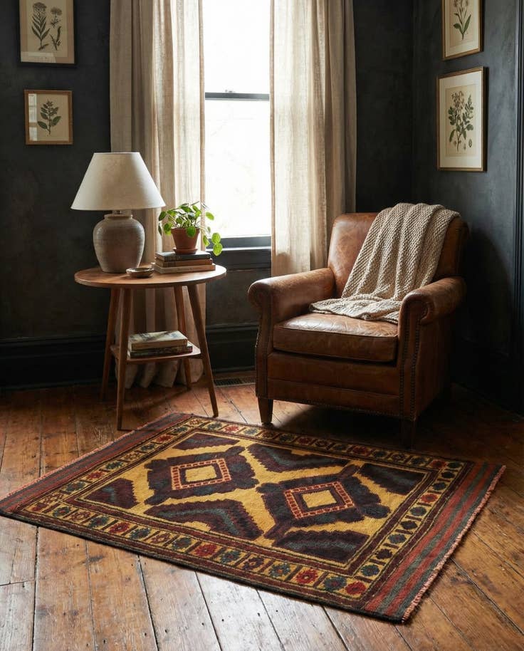 Detail image of 3' x 4' Hand Knotted Sumak Wool Rug