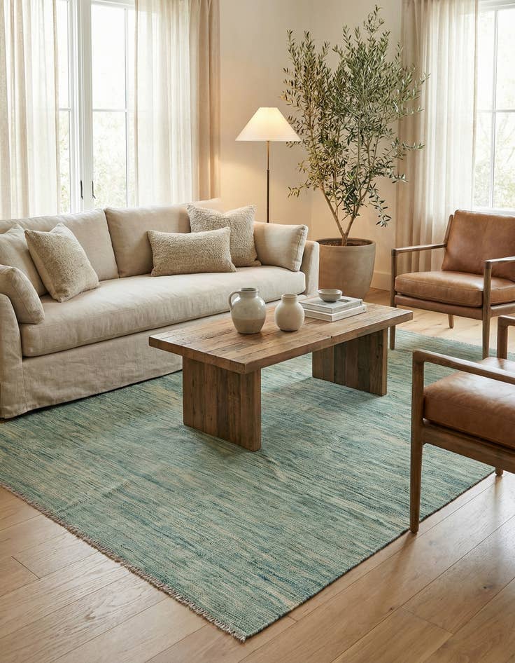 Detail image of  5' 6 x 7' 9  Hand Woven Kilim Modern Wool Rug