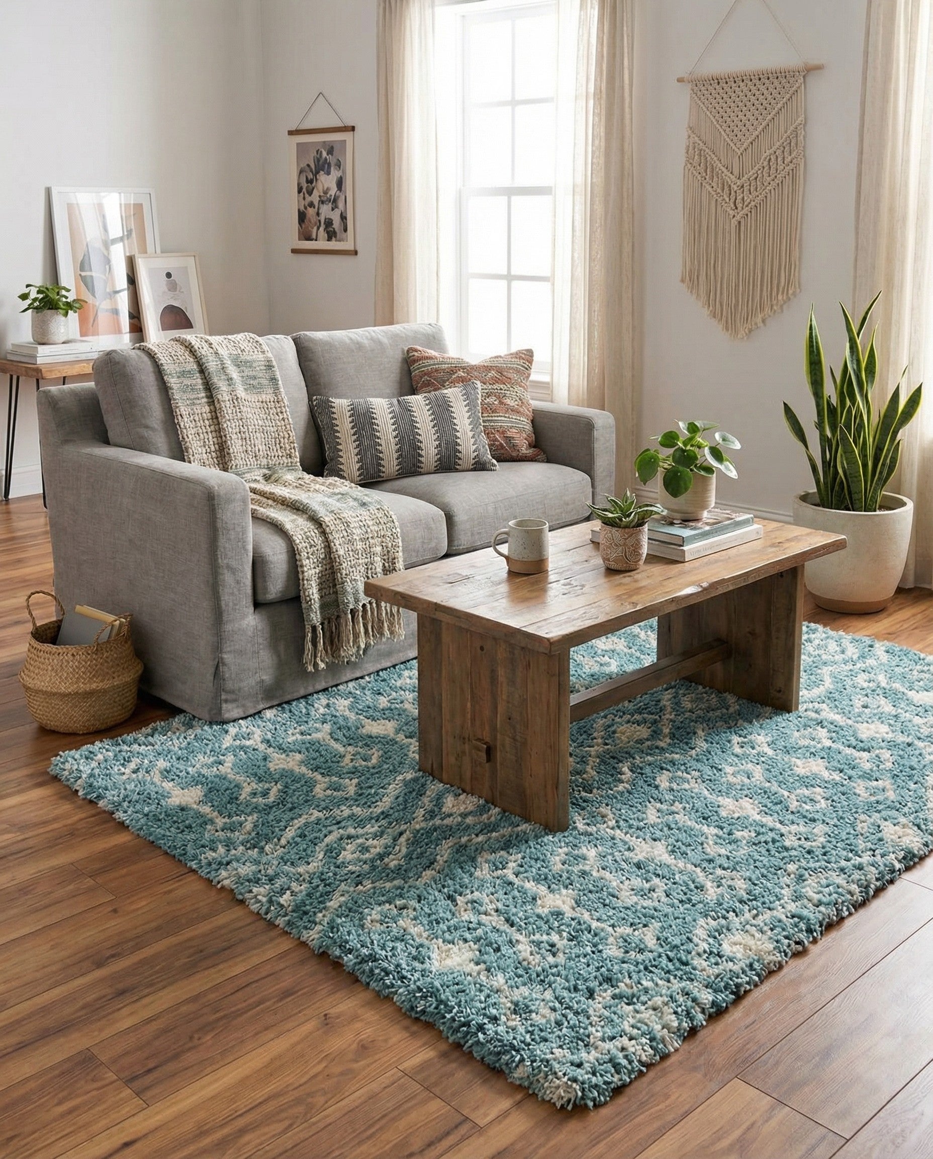  5' 3 x 5' 3 Moroccan Trellis Shag Square Rug