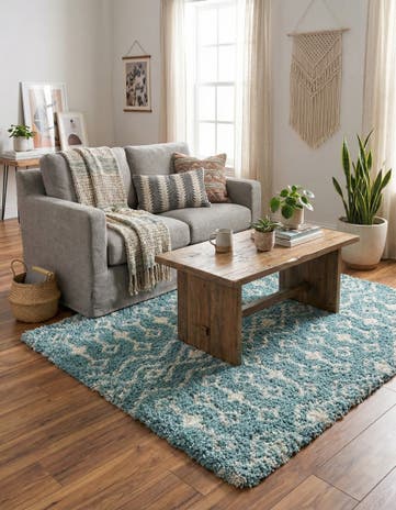5' 3 x 5' 3 Moroccan Trellis Shag Square Rug
