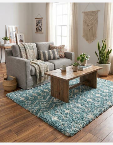 5' 3 x 5' 3 Moroccan Trellis Shag Square Rug