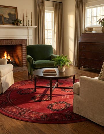 Red Bokhara Round Rug