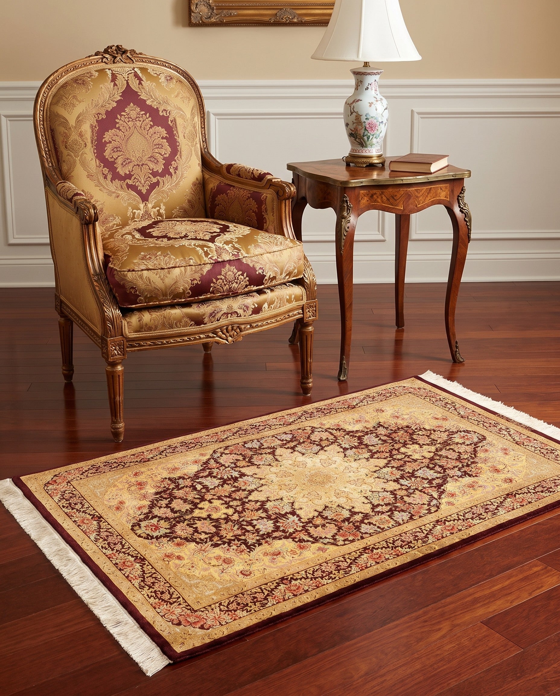 3' 4 x 5' 1 Ghom Silk Rug