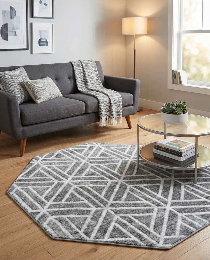 5' 3 x 5' 3 Lattice Trellis Octagon Rug