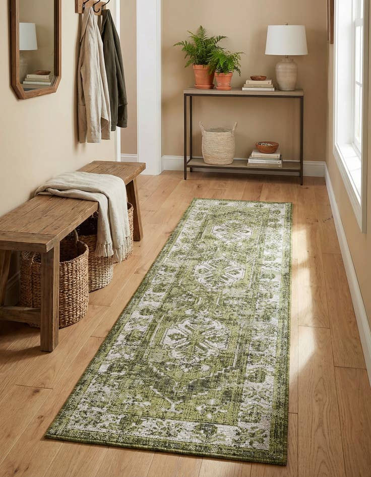 Detail image of 2' x 8'  Washable Traditional Indoor / Outdoor Runner Rug