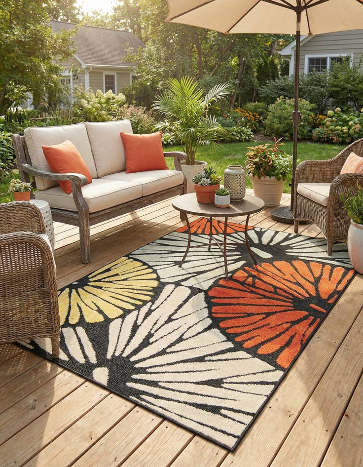 Detail image of 4' x 6'  Washable Casablanca Indoor / Outdoor Rug
