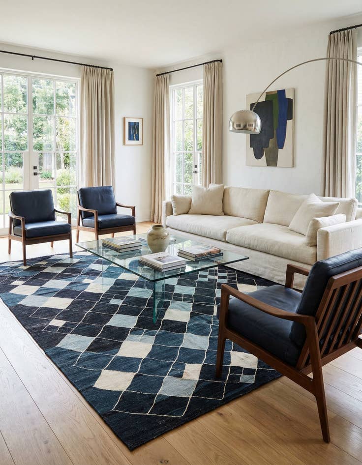 Detail image of 7' x 9' 8  Hand Woven Kilim Modern Wool Rug