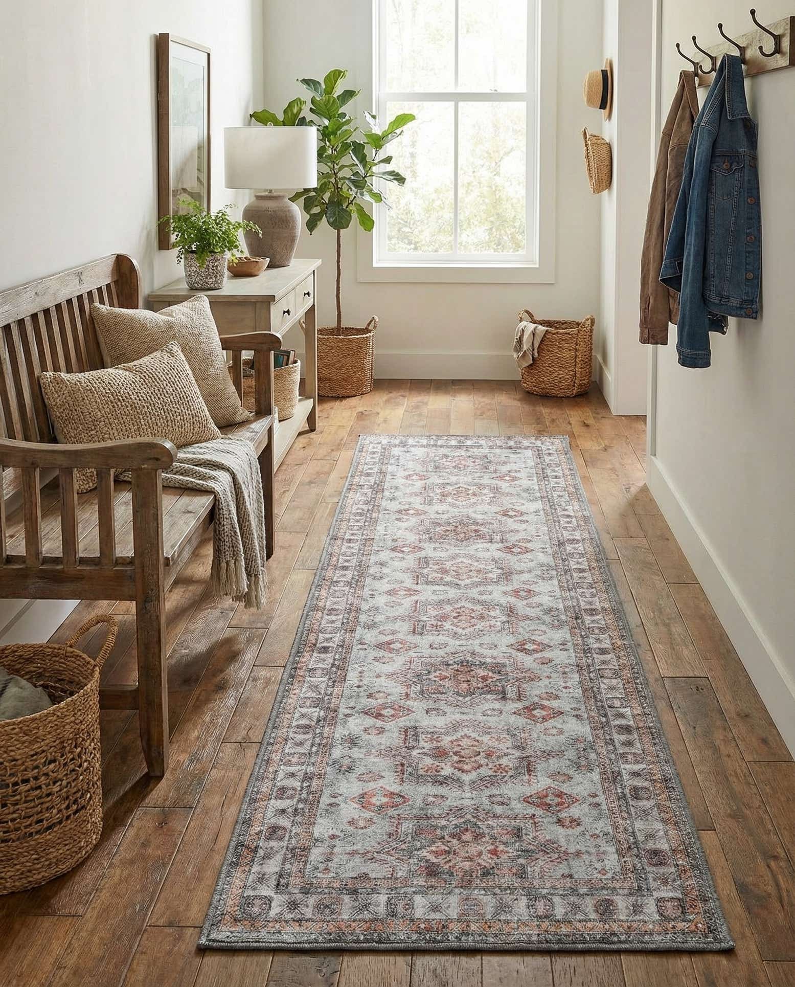 2' x 8' Washable Timeless Runner Rug