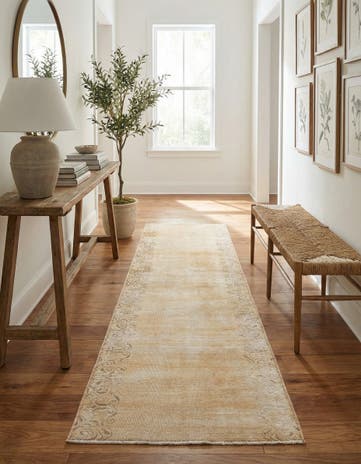 2' 7 x 8' 2 Hand Knotted Ultra Vintage Persian Wool Runner Rug