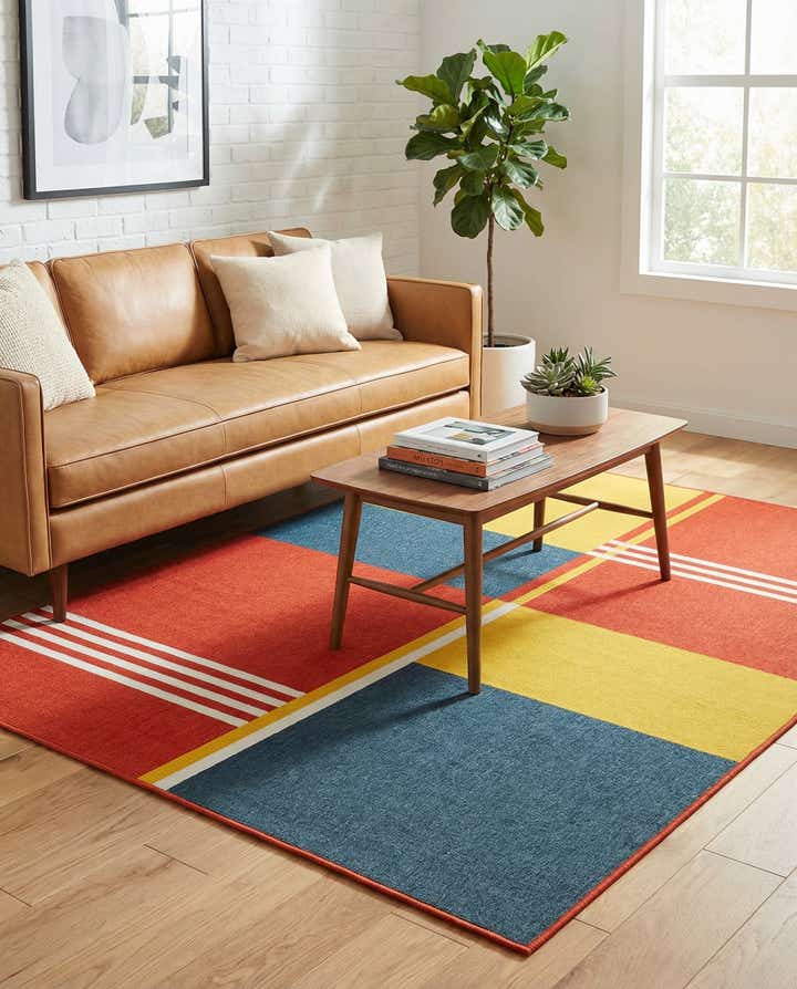 6' x 9' Easy-Clean Modern Indoor / Outdoor Rug