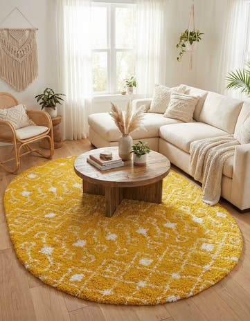 7' 10 x 10' Moroccan Trellis Shag Oval Rug