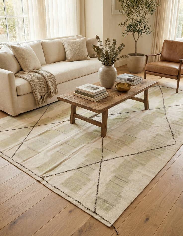 Detail image of  9' 1 x 13'  Hand Knotted Moroccan Wool Rug