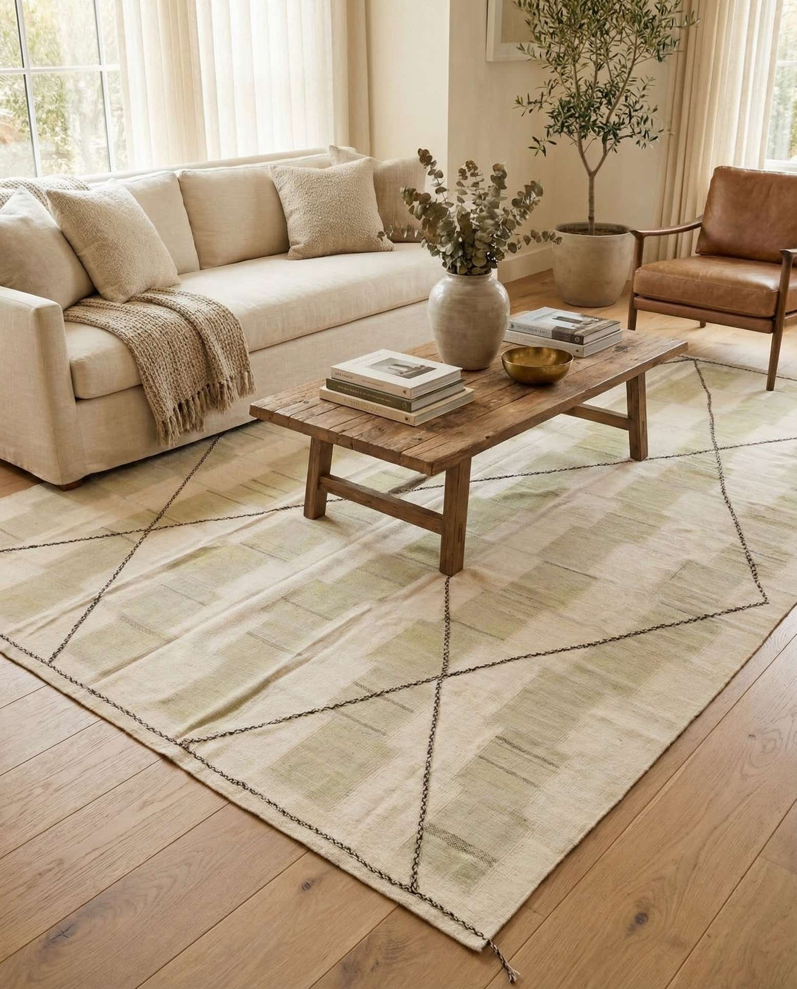 9' 1 x 13' Hand Knotted Moroccan Wool Rug