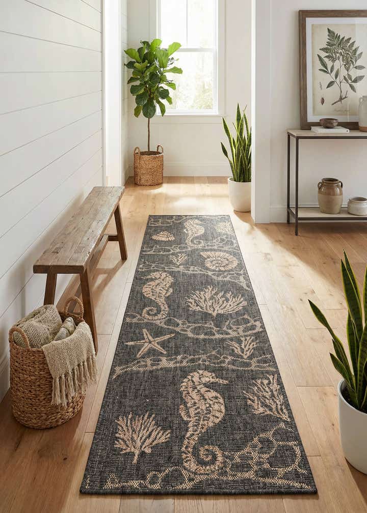2' x 8' Easy-Clean Coastal Indoor / Outdoor Runner Rug