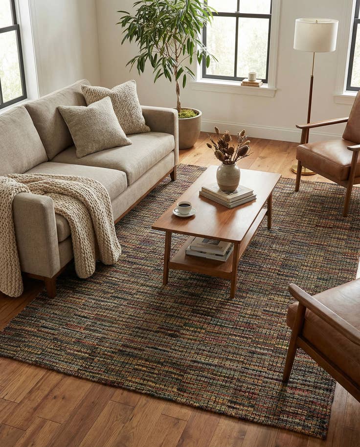 Detail image of 5' 4 x 7' 10 Hand Knotted Moroccan Wool Rug