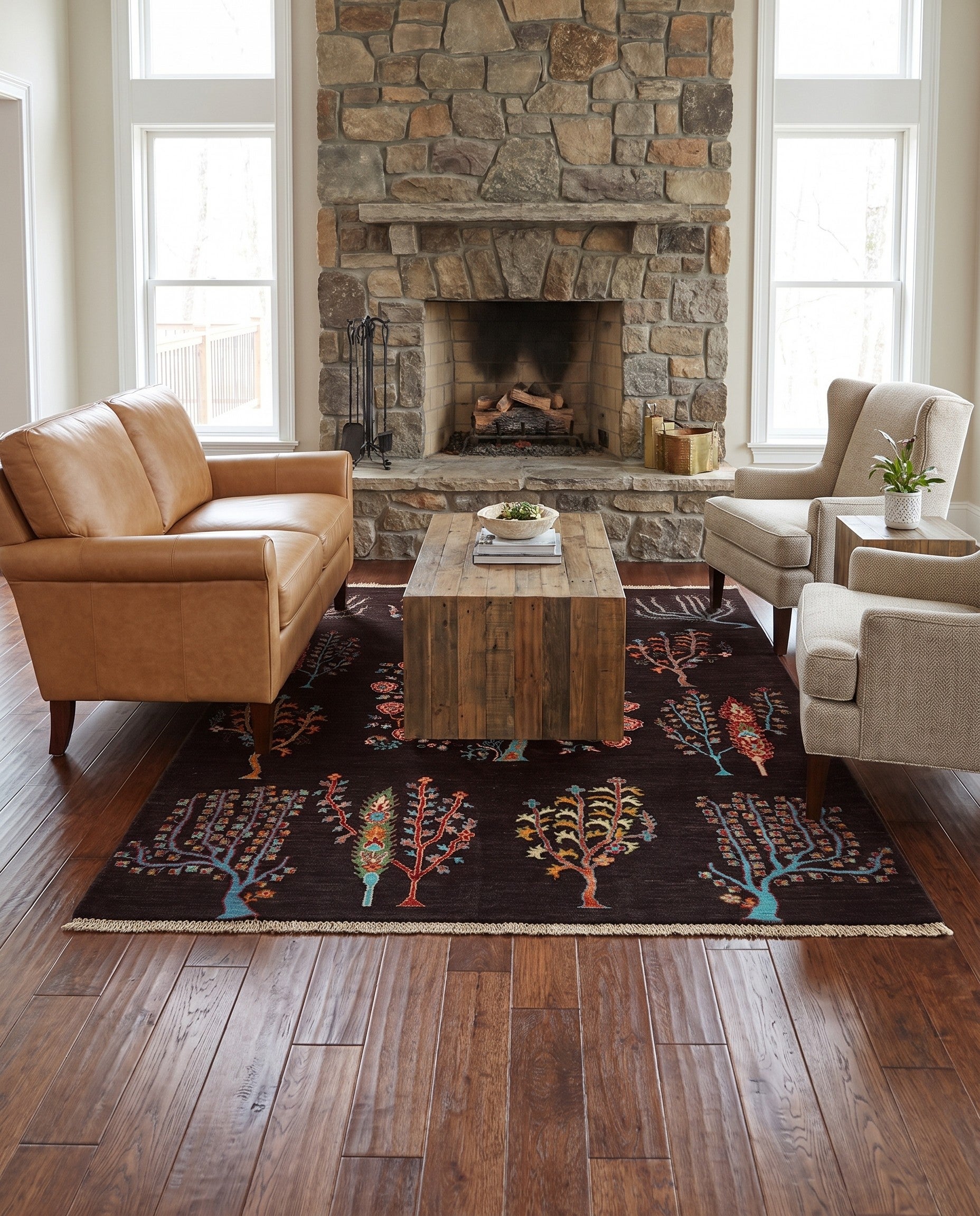 4' 11 x 6' 4 Hand Knotted Ariana Ziegler Rug