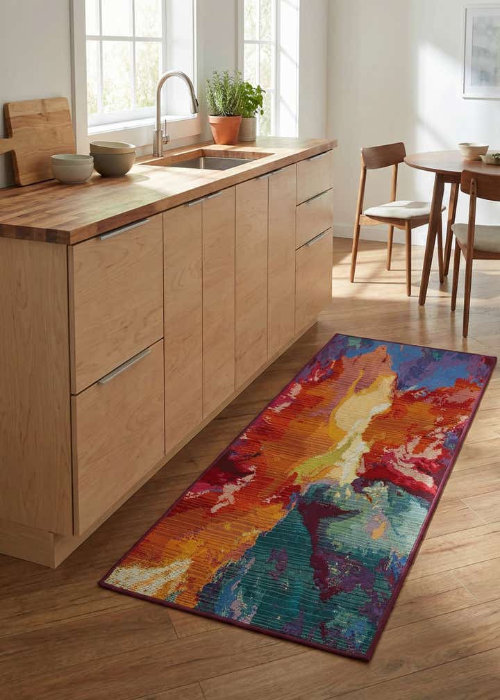 2' x 4' Easy-Clean Modern Indoor / Outdoor Runner Rug