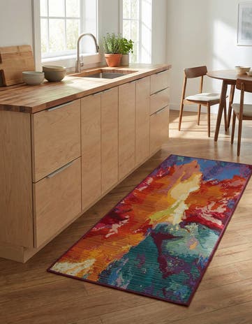 2' x 4' Easy-Clean Modern Indoor / Outdoor Runner Rug