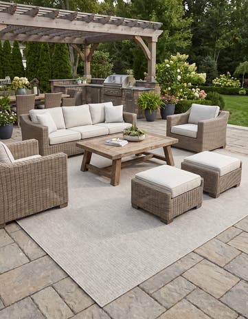 13' x 13' Easy-Clean Checkered Indoor / Outdoor Square Rug