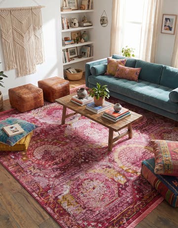 Pink Santiago Square Rug