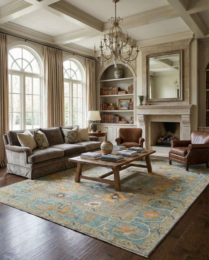 9' 1 x 11' 9 Hand Knotted Oushak Rug