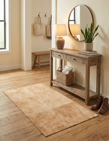 2' x 3' Cowhide Leather Rug