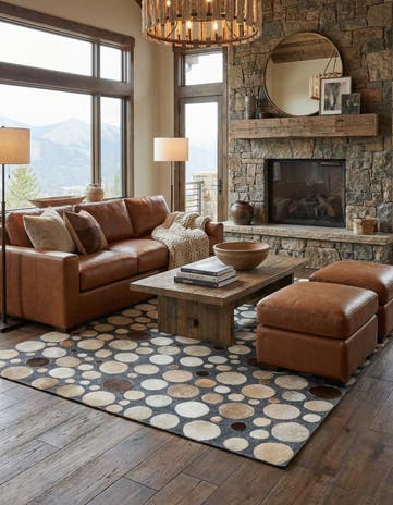 5' x 7' 10 Cowhide Leather Rug