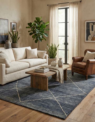 5' 9 x 8' Hand Knotted Moroccan Wool Rug