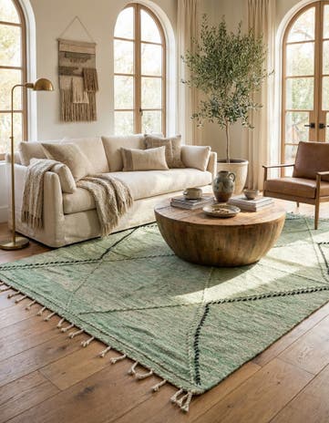 6' 6 x 10' Hand Knotted Moroccan Wool Rug