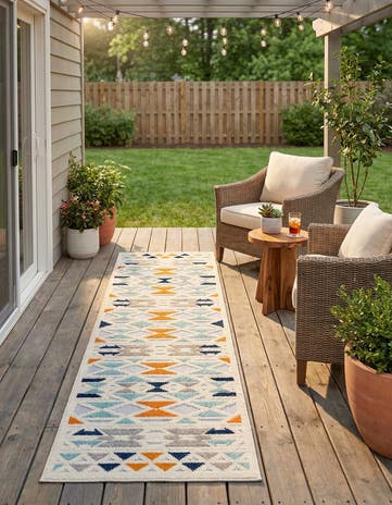 Gray Easy-Clean Aruba Indoor / Outdoor Runner Rug