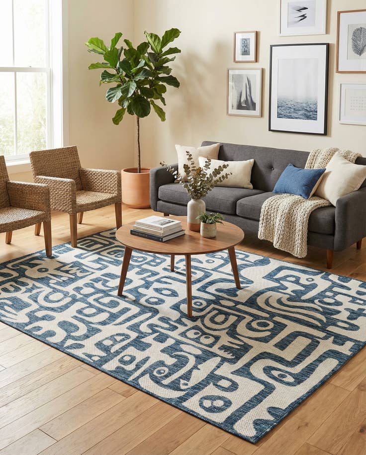 Detail image of 6' x 9' Easy-Clean Modern Indoor / Outdoor Rug