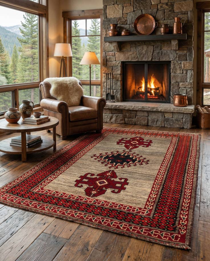 Detail image of 4' x 6' Gabbeh Rug