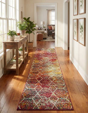 2' x 13' Lattice Frieze Runner Rug