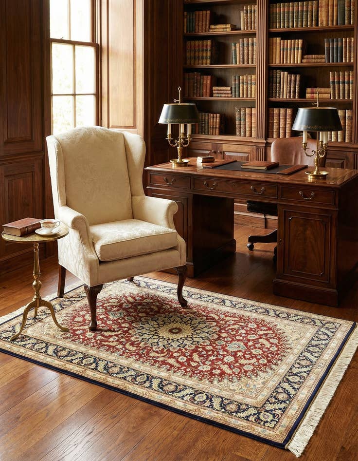 Detail image of 2' 8 x 3' 10 Ghom Silk Rug