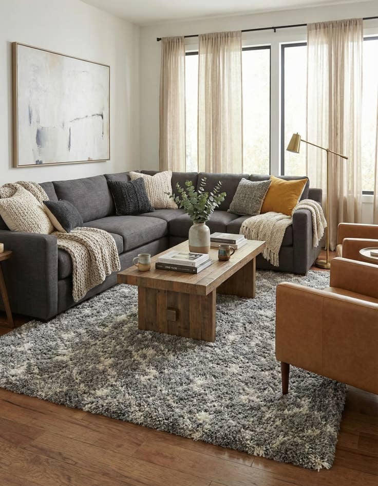 Detail image of  10' x 14' Moroccan Trellis Shag Rug